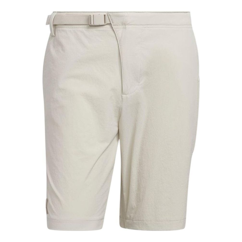 adidas Solid Color Side  Belt Straight Shorts Men's Creamy White HS5622
