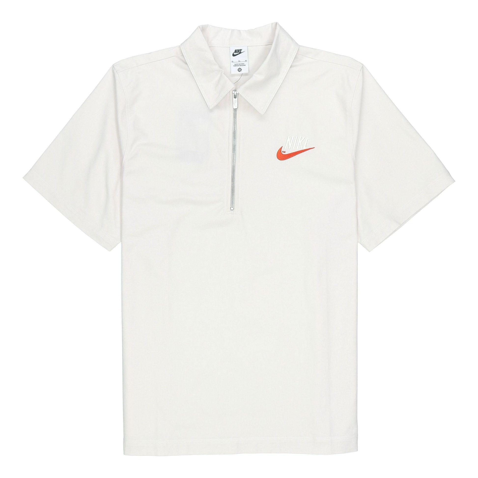 Nike Half Zipper Solid Color Short Sleeve Polo Shirt White DM5284-030