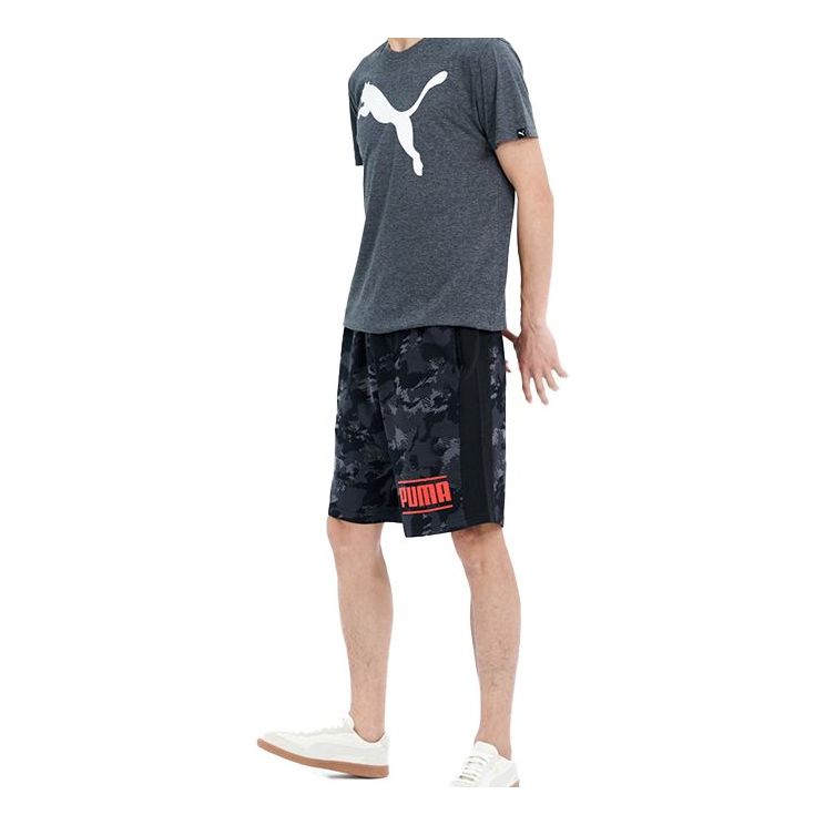 PUMA logo Large Printing Short Sleeve Blue 593040-06