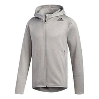 adidas M Clima Hoodie Sports Training Fleece Lined Hooded Jacket Gray FP6678