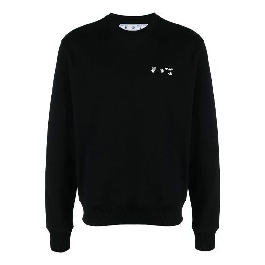 Off-White SS21 Logo Pattern Printing Round Neck Pullover Version Black OMBA025S21FLE0011001