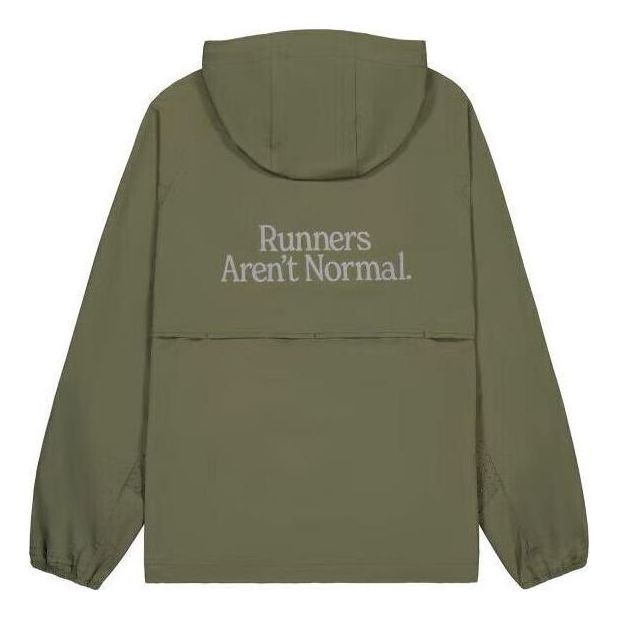 New Balance Asia Sizing 'Runners Aren't Normal' Hooded Jacket 'Dark Olive' NAE24101-HT
