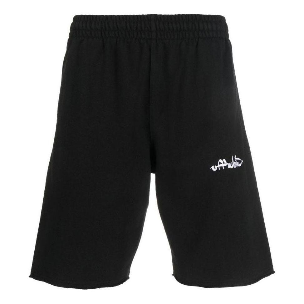 Men's Off-White SS22 Solid Color Logo Printing Sports Shorts Version Black OMCI006F22FLE00310011001