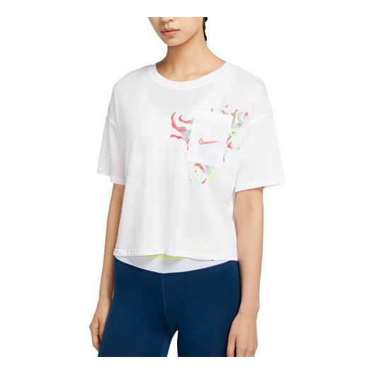(WMNS) Nike Pro Li Na Series Short Sleeve Training Tops White CZ8661-100