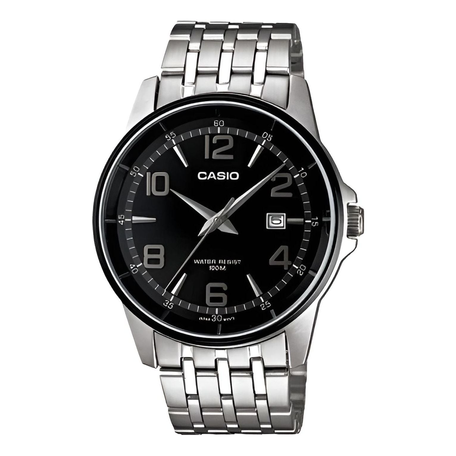 Men's CASIO Quartz Movement 100m Waterproof Watch Stainless Steel Strap Mens MTP-1344AD-1A2V