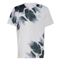 Men's adidas Tie Dye Logo Printing Reflective Detail Straight Short Sleeve Gray T-Shirt HN9478