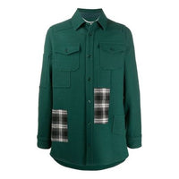 Off-White Plaid Design Shirt Jacket Green OMEA227E20FAB0015701