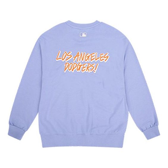 MLB Los Angeles Dodgers Long Sleeves Loose Logo Printing Round Neck Unisex Blue Purple 31MT04941-07V