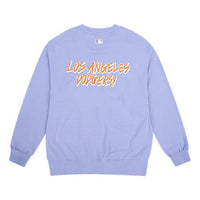MLB Los Angeles Dodgers Long Sleeves Loose Logo Printing Round Neck Unisex Blue Purple 31MT04941-07V