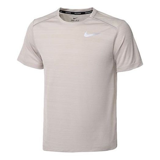 Men's Nike Logo Round Neck Short Sleeve Gray T-Shirt AJ7566-221