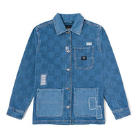 (WMNS) Vans Mended Check Denim Printed Jacket 'Blue' VN0007577W6