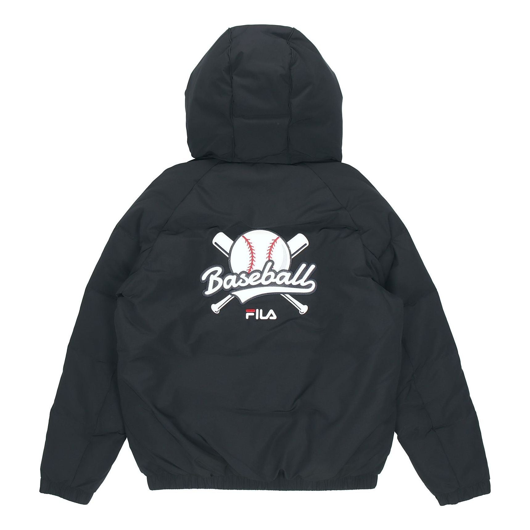 FILA FUSION Logo Print Down Jacket 'Black White' T11M042902F-BK
