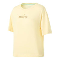 Li-Ning x Disney Crossover Training Series Alphabet Printing Webbing Loose Sports Short Sleeve Yellow ATSR204-2