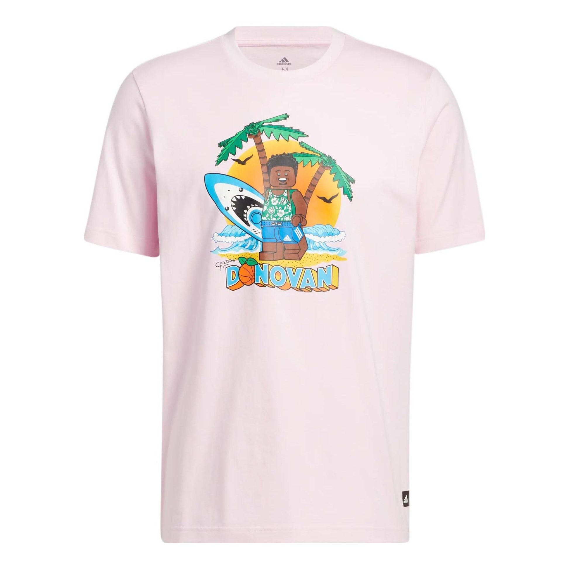 Men's adidas x Lego Don Besch Basketball Sports Round Neck Short Sleeve Clear Pink T-Shirt HE2573