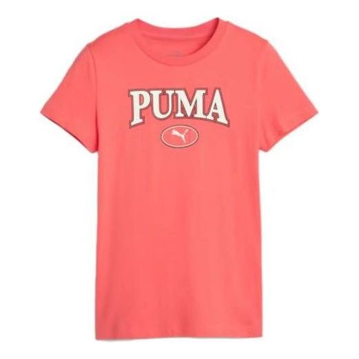 (GS) PUMA Squad Graphic Tee 'Pink' 676441-47
