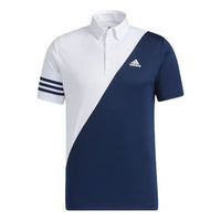 adidas Tr Polo Ss Contrasting Colors Casual Golf Short Sleeve Polo Shirt White Blue Colorblock GM3658
