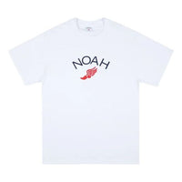 NOAH Nyc Winged Foot Logo Tee White Printing Short Sleeve Unisex T13SS19WHT