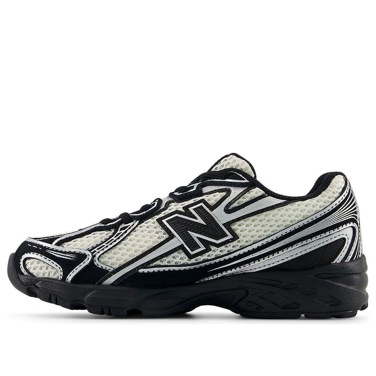 (PS) New Balance 740 Bungee Lace 'Black Rabbit Fur Gray' P7404ZL