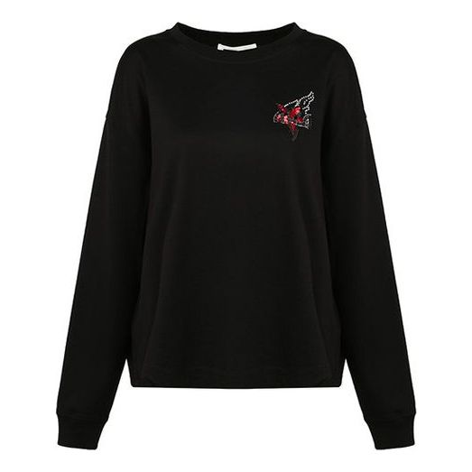 (WMNS) Alexander McQueen Pattern Printing Round Neck Long Sleeves Sweatshirt 'Black' 528041-RMJ48-1000