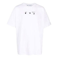 Off-White FW21 Arrow Pattern Printing Short Sleeve Loose Fit White OMAA038F21JER0090184