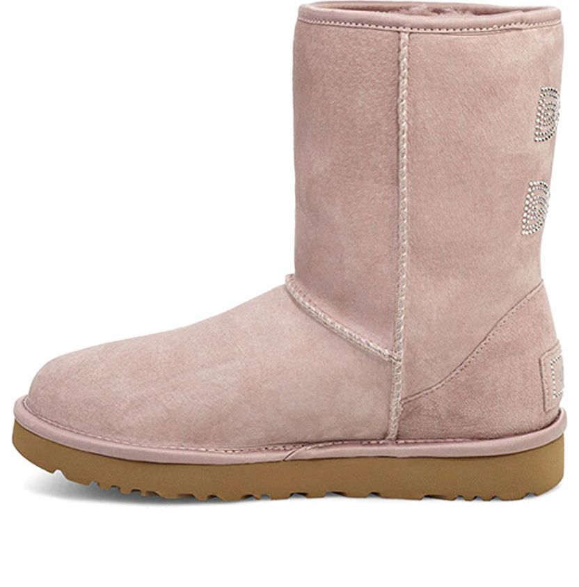 (WMNS) UGG Classic Short Crystal Snow Boots Pink 1091649-DUS