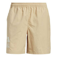 adidas originals Emb Woven Short Embroidered Casual Sports Shorts Beige GN3858