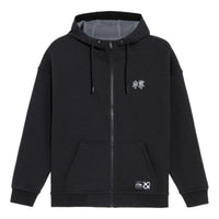 Li-Ning Sports Stylish Series Reversible Loose Hooded Zipper Black Gray AWDS081-6