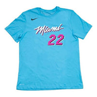 Nike Miami Heat Printing Quick Dry Round Neck Short Sleeve Blue BV8773-425