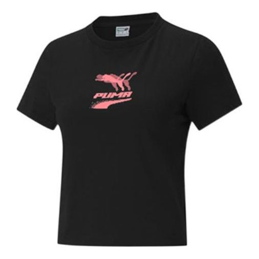 (WMNS) PUMA Evide Casual Sports Breathable Round Neck Short Sleeve Black 599179-51
