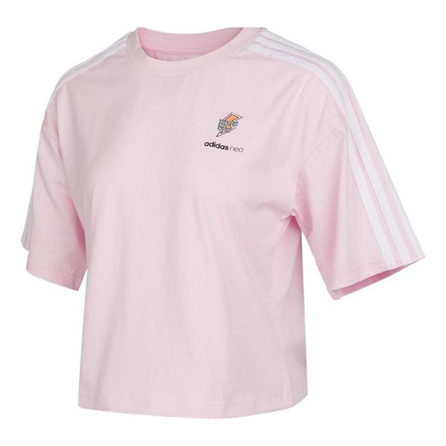 (WMNS) adidas neo Fav May Round Neck Sports Short Sleeve Pink HB1203