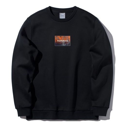 Li-Ning Sports Fashion Series Fleece Lined Stay Warm Pullover Black AWDP619-4