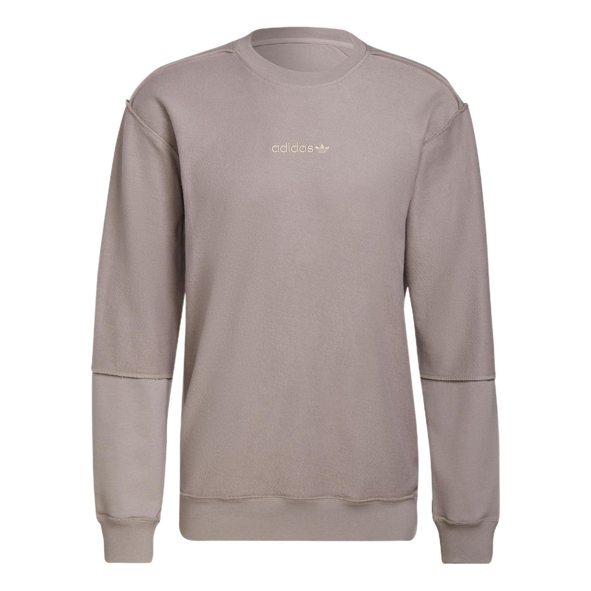 Men's adidas originals Solid Color Round Neck Pullover Light Grey HP0436