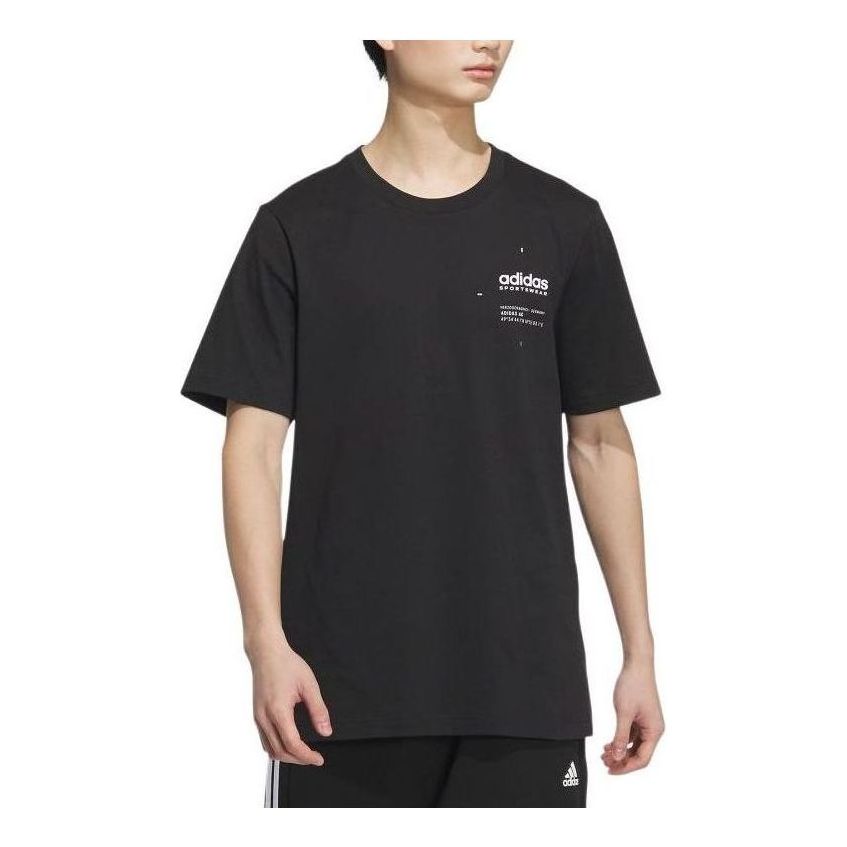 adidas Small Linear Logo T-Shirt Asia Sizing 'Black' JI9076