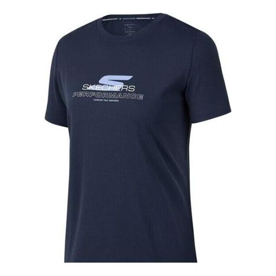 (WMNS) Skechers Sport Short Sleeve Tee 'Navy' P223W014-02MZ