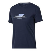 (WMNS) Skechers Sport Short Sleeve Tee 'Navy' P223W014-02MZ
