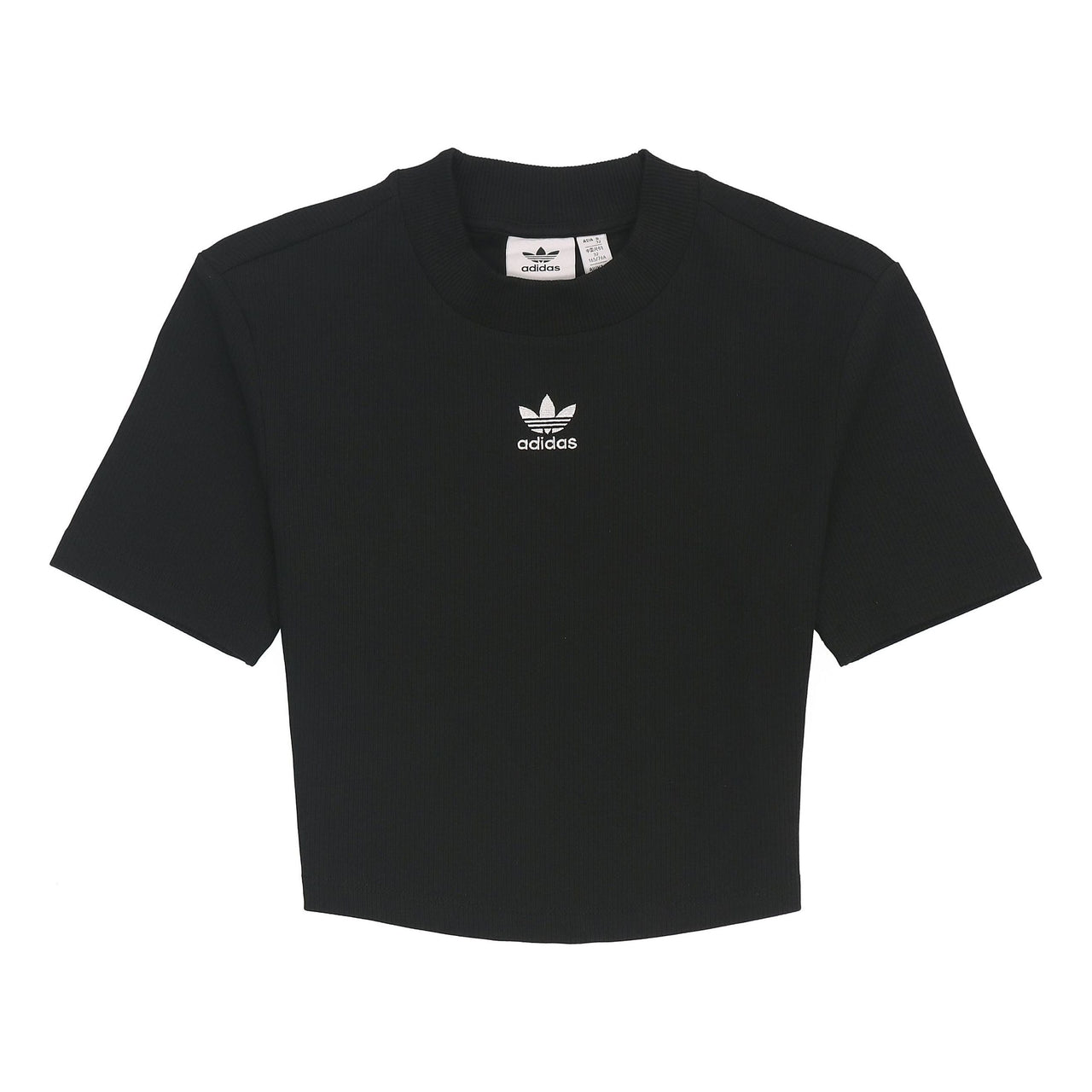 (WMNS) adidas Adicolor Essentials Rib Cropped T-Shirt Asia Sizing 'Black' HF3395