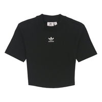 (WMNS) adidas Adicolor Essentials Rib Cropped T-Shirt Asia Sizing 'Black' HF3395