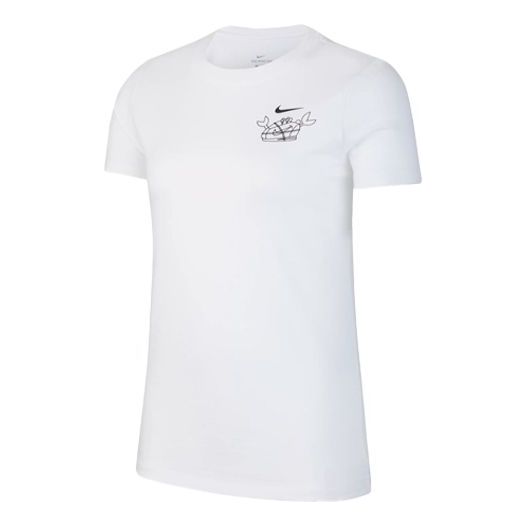 (WMNS) Nike Sportswear Logo Short Sleeve White CZ3594-100