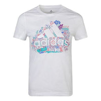 (WMNS) adidas Multi-Color Printing Short Sleeve White FJ5024