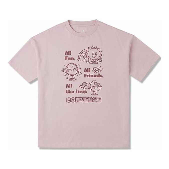 (WMNS) Converse Block Party Oversized Tee Asia Sizing 'Pink' 10025885-A02