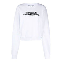 (WMNS) Off-White Slogan Printing Long Sleeves Hoodie Ordinary Version White OWBA026F20JER0020110
