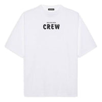 Men's Balenciaga Crew Alphabet Printing Short Sleeve White 620969TIV749040