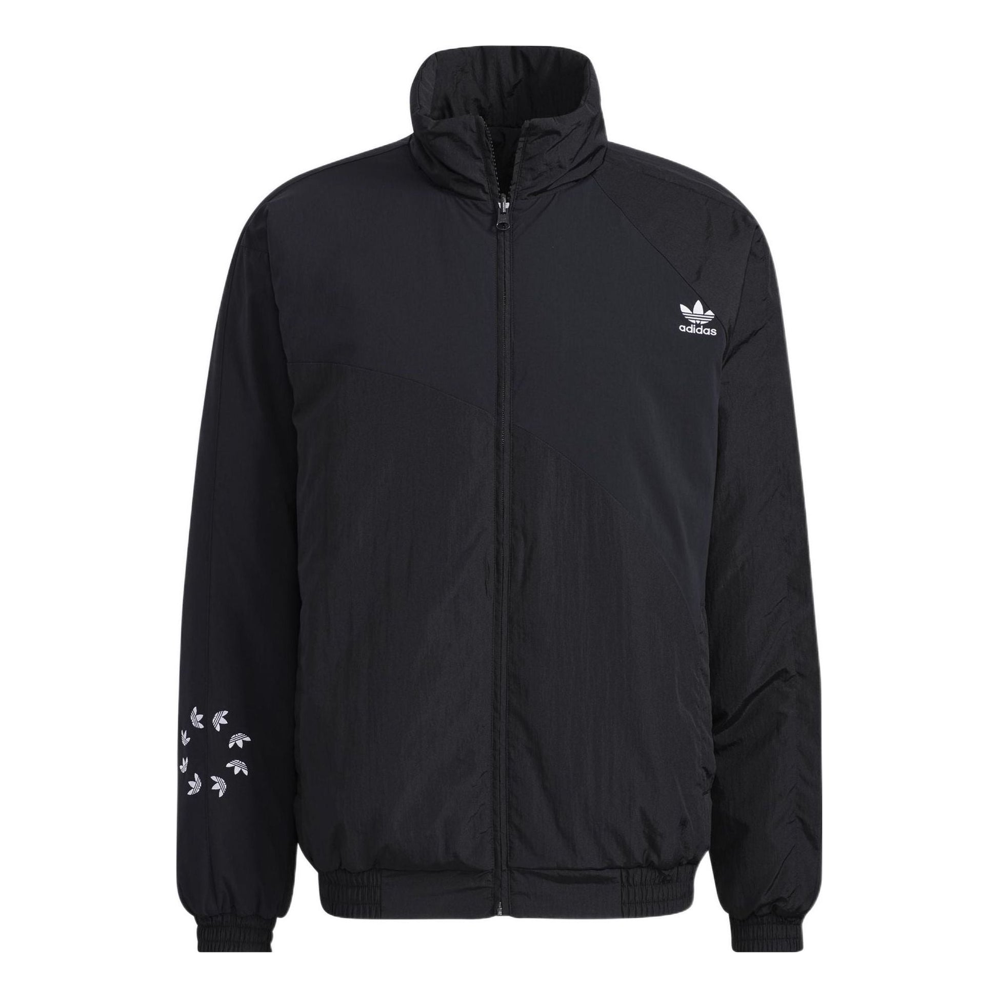 Men's adidas originals Bold Jacket Logo Printing Sports Padded Jacket Black HE6611
