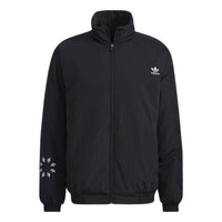 Men's adidas originals Bold Jacket Logo Printing Sports Padded Jacket Black HE6611