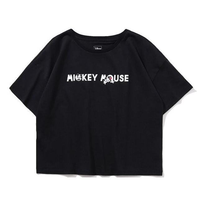 Li-Ning x Disney Crossover Sports Fashion Series Loose Round Neck Short Sleeve Black AHSP402-6