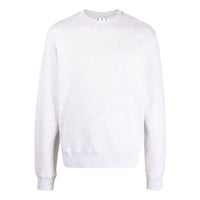 Men's Off-White SS22 Solid Color Stripe Printing Round Neck Long Sleeves Version White OMBA057F22FLE0020808