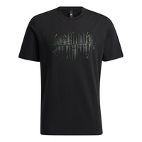 Men's adidas Wj Story Tee Martial Arts Series Printing Sports Round Neck Short Sleeve Black T-Shirt H39322