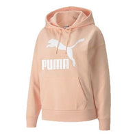 (WMNS) PUMA Classics Logo Printing Hoodie Orange 531385-47