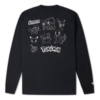 Converse x POKEMON Crossover Cartoon Printing Sports Round Neck Long Sleeves Couple Style Black 10023900-001