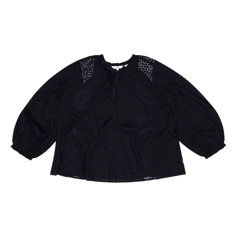 Levis HAILEY AND JADEN Series Three Quarter Sleeve Shirt Black 85389-0001